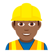 👷🏾‍♂️ Emoji Obrero Hombre: Tono De Piel Oscuro Medio en JoyPixels 5.0.