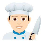 👨🏻‍🍳 Emoji Cocinero: Tono De Piel Claro en JoyPixels 5.0.