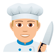 Émoji 👨🏼‍🍳 Cuisinier : Peau Moyennement Claire sur JoyPixels 5.0.