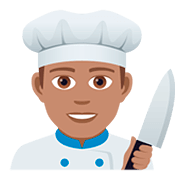 👨🏽‍🍳 Emoji Cocinero: Tono De Piel Medio en JoyPixels 5.0.
