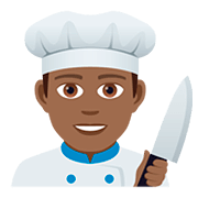 Emoji 👨🏾‍🍳 Cuoco: Carnagione Abbastanza Scura su JoyPixels 5.0.