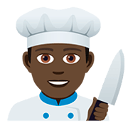 👨🏿‍🍳 Emoji Cozinheiro: Pele Escura na JoyPixels 5.0.