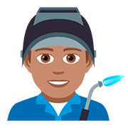 Emoji 👨🏽‍🏭 Operaio: Carnagione Olivastra su JoyPixels 5.0.
