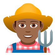 Emoji 👨🏾‍🌾 Contadino: Carnagione Abbastanza Scura su JoyPixels 5.0.