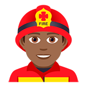 👨🏾‍🚒 Emoji Bombero: Tono De Piel Oscuro Medio en JoyPixels 5.0.