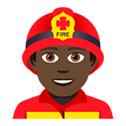 Émoji 👨🏿‍🚒 Pompier Homme : Peau Foncée sur JoyPixels 5.0.