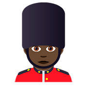 Emoji 💂🏿‍♂️ Guardia Uomo: Carnagione Scura su JoyPixels 5.0.