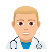 👨🏼‍⚕️ Emoji Profesional Sanitario Hombre: Tono De Piel Claro Medio en JoyPixels 5.0.