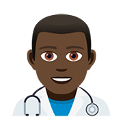 👨🏿‍⚕️ Emoji Homem Profissional Da Saúde: Pele Escura na JoyPixels 5.0.