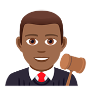 👨🏾‍⚖️ Emoji Juiz: Pele Morena Escura na JoyPixels 5.0.