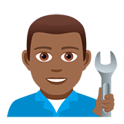 👨🏾‍🔧 Emoji Mechaniker: mitteldunkle Hautfarbe JoyPixels 5.0.