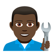 👨🏿‍🔧 Emoji Mecânico: Pele Escura na JoyPixels 5.0.