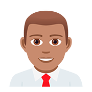Émoji 👨🏽‍💼 Employé De Bureau : Peau Légèrement Mate sur JoyPixels 5.0.