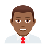 👨🏾‍💼 Emoji Büroangestellter: mitteldunkle Hautfarbe JoyPixels 5.0.