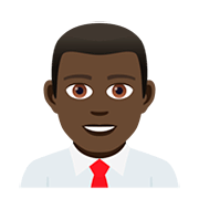 👨🏿‍💼 Emoji Büroangestellter: dunkle Hautfarbe JoyPixels 5.0.