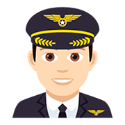 👨🏻‍✈️ Emoji Pilot: helle Hautfarbe JoyPixels 5.0.