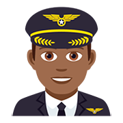 👨🏾‍✈️ Emoji Pilot: mitteldunkle Hautfarbe JoyPixels 5.0.