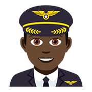 Émoji 👨🏿‍✈️ Pilote Homme : Peau Foncée sur JoyPixels 5.0.