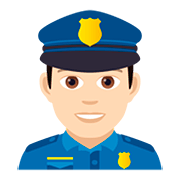 👮🏻‍♂️ Emoji Agente De Policía Hombre: Tono De Piel Claro en JoyPixels 5.0.