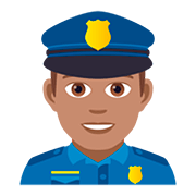 👮🏽‍♂️ Emoji Polizist: mittlere Hautfarbe JoyPixels 5.0.