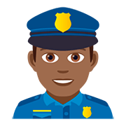 👮🏾‍♂️ Emoji Agente De Policía Hombre: Tono De Piel Oscuro Medio en JoyPixels 5.0.