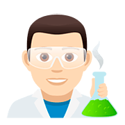 👨🏻‍🔬 Emoji Wissenschaftler: helle Hautfarbe JoyPixels 5.0.