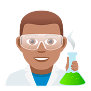 Emoji 👨🏽‍🔬 Scienziato: Carnagione Olivastra su JoyPixels 5.0.