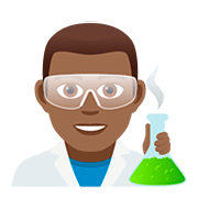 👨🏾‍🔬 Emoji Cientista Homem: Pele Morena Escura na JoyPixels 5.0.