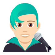 👨🏻‍🎤 Emoji Sänger: helle Hautfarbe JoyPixels 5.0.