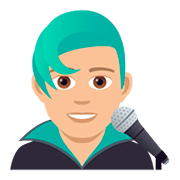 👨🏼‍🎤 Emoji Cantor: Pele Morena Clara na JoyPixels 5.0.