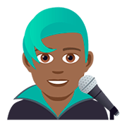 👨🏾‍🎤 Emoji Cantante Hombre: Tono De Piel Oscuro Medio en JoyPixels 5.0.