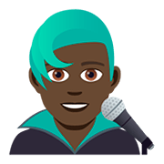 Émoji 👨🏿‍🎤 Chanteur : Peau Foncée sur JoyPixels 5.0.