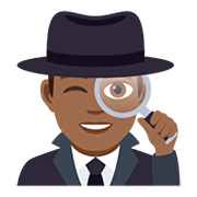 🕵🏾‍♂️ Emoji Detetive Homem: Pele Morena Escura na JoyPixels 5.0.