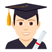 👨🏻‍🎓 Emoji Student: helle Hautfarbe JoyPixels 5.0.