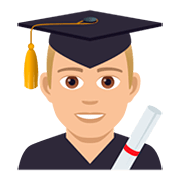 Emoji 👨🏼‍🎓 Studente: Carnagione Abbastanza Chiara su JoyPixels 5.0.