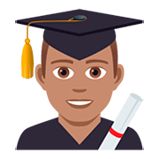 👨🏽‍🎓 Emoji Estudiante Hombre: Tono De Piel Medio en JoyPixels 5.0.