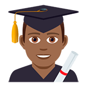 👨🏾‍🎓 Emoji Student: mitteldunkle Hautfarbe JoyPixels 5.0.