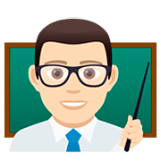 👨🏻‍🏫 Emoji Profesor: Tono De Piel Claro en JoyPixels 5.0.