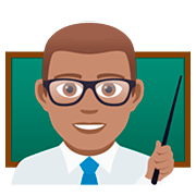 👨🏽‍🏫 Emoji Lehrer: mittlere Hautfarbe JoyPixels 5.0.