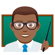 👨🏾‍🏫 Emoji Lehrer: mitteldunkle Hautfarbe JoyPixels 5.0.