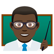 👨🏿‍🏫 Emoji Profesor: Tono De Piel Oscuro en JoyPixels 5.0.