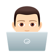 👨🏻‍💻 Emoji Tecnólogo: Pele Clara na JoyPixels 5.0.