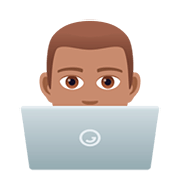 Emoji 👨🏽‍💻 Tecnologo: Carnagione Olivastra su JoyPixels 5.0.