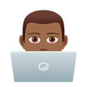 Emoji 👨🏾‍💻 Tecnologo: Carnagione Abbastanza Scura su JoyPixels 5.0.