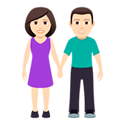 👫🏻 Emoji Mujer Y Hombre De La Mano: Tono De Piel Claro en JoyPixels 5.0.