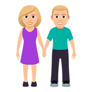 👫🏼 Emoji Mann und Frau halten Hände: mittelhelle Hautfarbe JoyPixels 5.0.