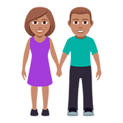 👫🏽 Emoji Homem E Mulher De Mãos Dadas: Pele Morena na JoyPixels 5.0.