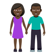 👫🏿 Emoji Mann und Frau halten Hände: dunkle Hautfarbe JoyPixels 5.0.