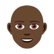 Emoji 👨🏿‍🦲 Uomo: Carnagione Scura E Calvo su JoyPixels 5.0.