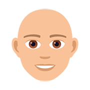 👨🏼‍🦲 Emoji Mann: mittelhelle Hautfarbe, Glatze JoyPixels 5.0.